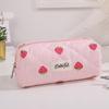 Quilted Stationery Bag Strawberry Striped Pencil Pouch INS Stationery Pouch  Gift