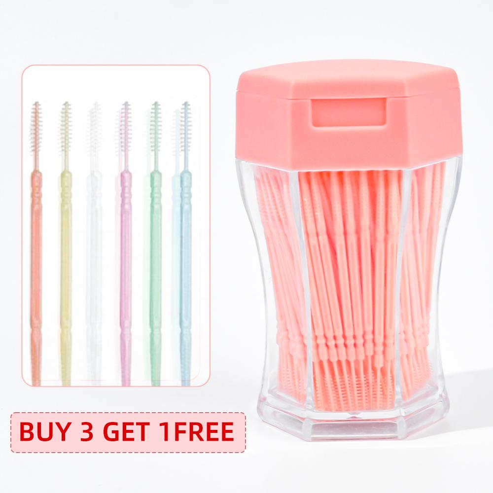 200Pcs Soft Double Head Interdental Brush Toothpick 6 2Cm Oral Care For Dentures Toothbrush Plastic Dental Clean