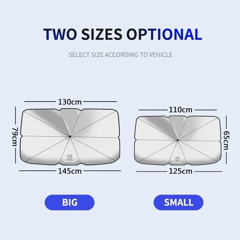 Składana osłona przeciwsłoneczna do samochodu, izolacja termiczna, ochrona przed UV na przednią szybę, do Peugeot 308 408 508 RCZ 208 3008 2008 207 307