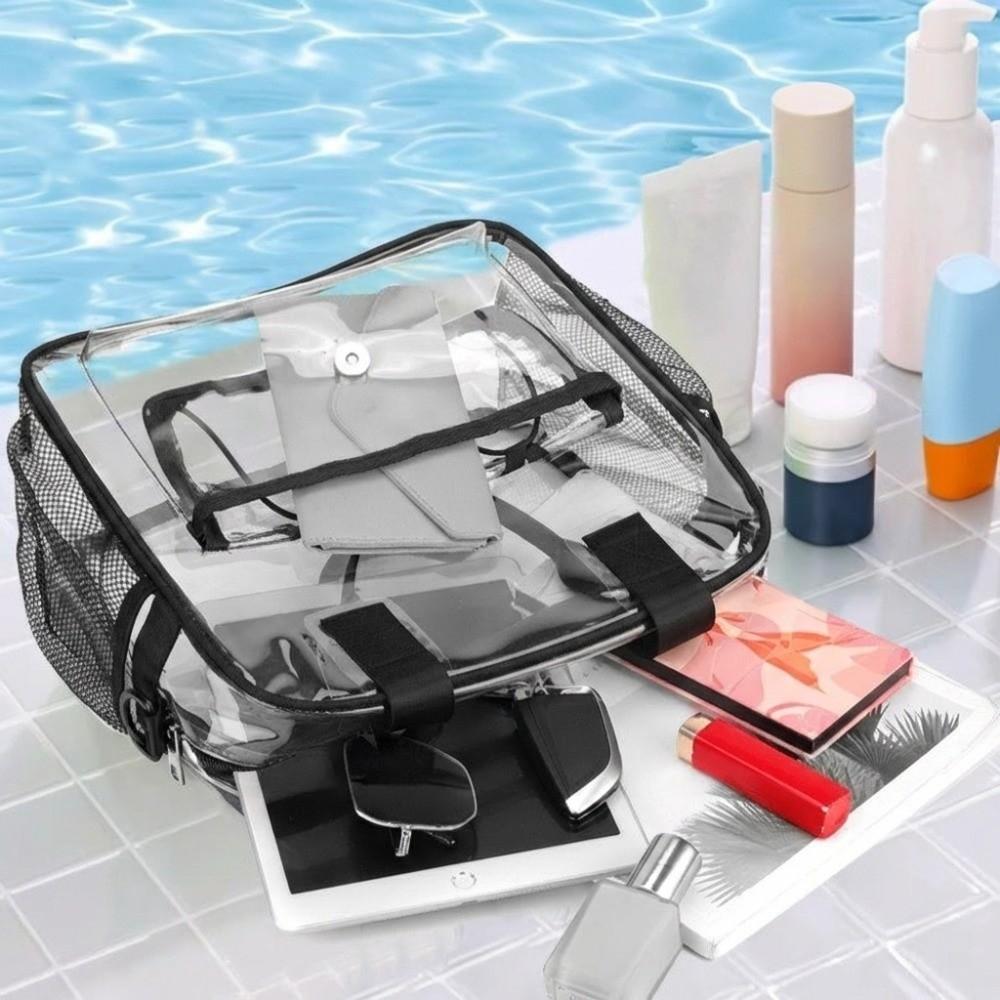 Bolsa Transparente Grande Capacidade Transversal Impermeável para Praia Natação Uso em Viagem