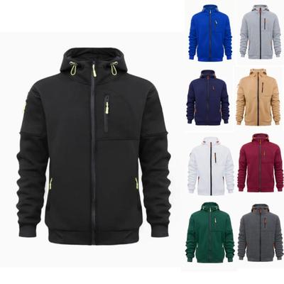 Large Men's Hooded Sweatshirt with a Sporty Style and Multiple Zippers and Pockets Hoodies & Sweatshirts (men’s)