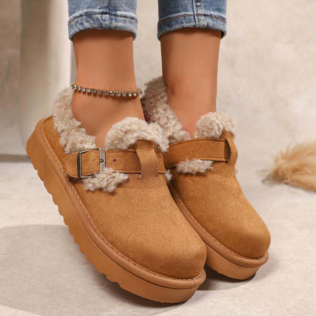 Fashionable and Sexy Shallow Casual Short Boots Winter New Round Toe Thick Sole Comfortable and Warm Snow Boots for Women