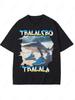 Summer Fun Shark Pattern Printed Tshirt For Unisex And Unisex Fashion Gothic Retro Tshirt Casual Pure Cotton Tshirt