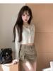 2023 Summer Trendy High-Waist Khaki Workwear Skirt for Women