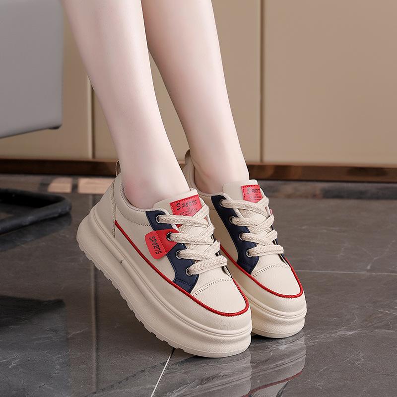 Small Height Increase Women's Shoes Small White Shoes Women's Platform Sports Board Shoes Internet Celebrities Show Small Feet New Women's Shoes KT-27