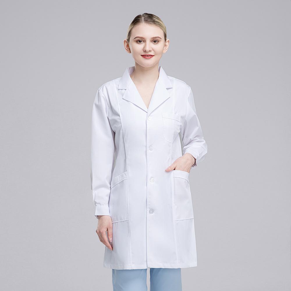 White Coat Hospital Doctor Nurse Dental Clinic Men'S And Women'S Coats White High-Quality Work Clothes Can Be Embroidered