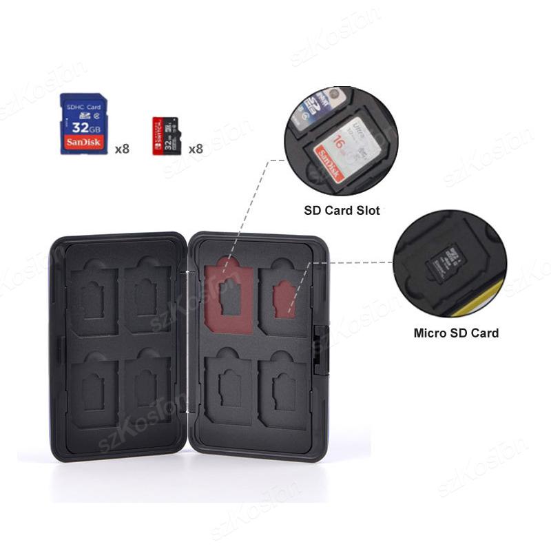 SD Memory Card Storage Case Micro SD Card Storage Holder Case Waterproof Soft Lining for HDD/CF/SD Card Holder Organizer