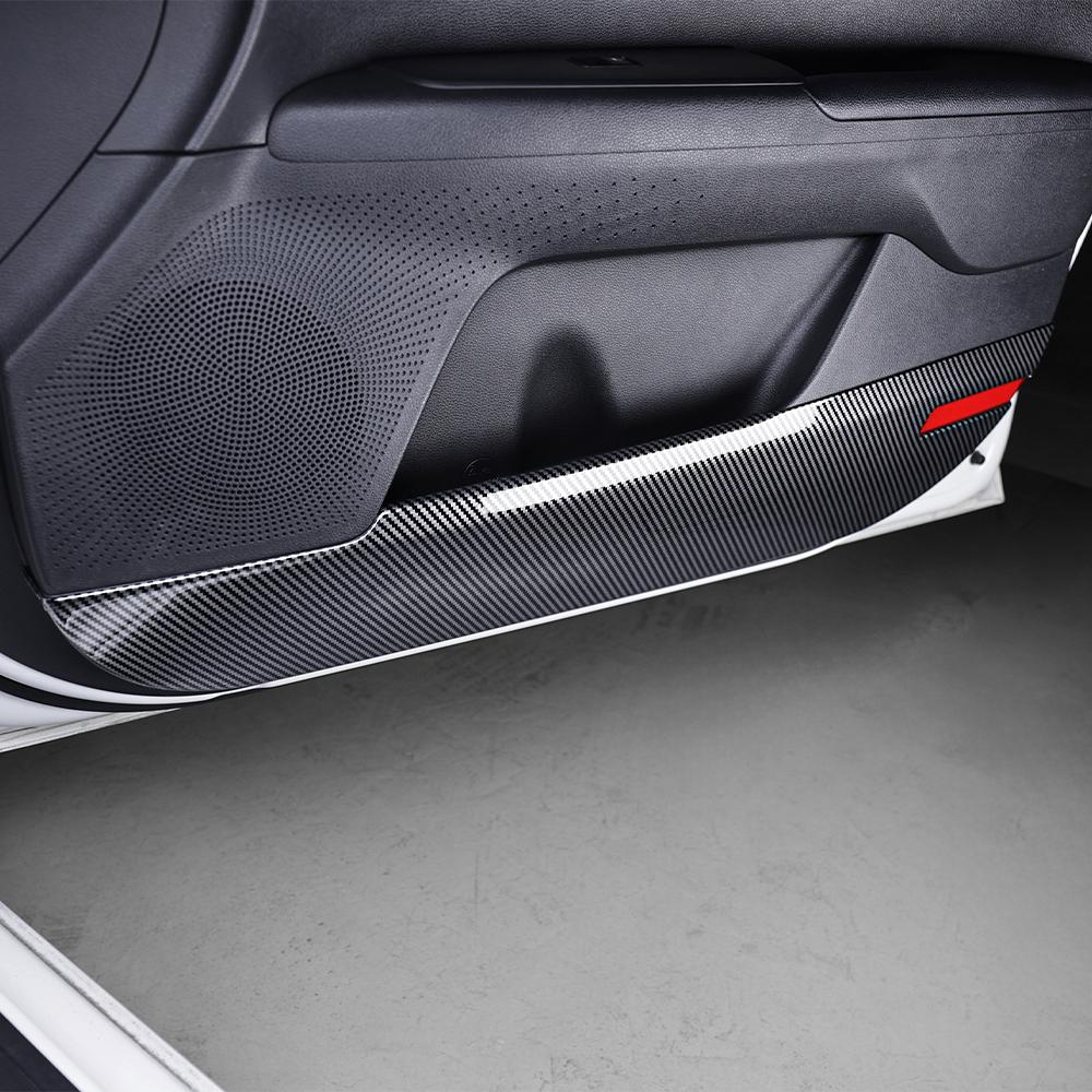 For Kia K3 2019-2026 Carbon Fiber 4PCS Door Anti Kick Panel Cover Trim Interior Mouldings Decoration Accessories