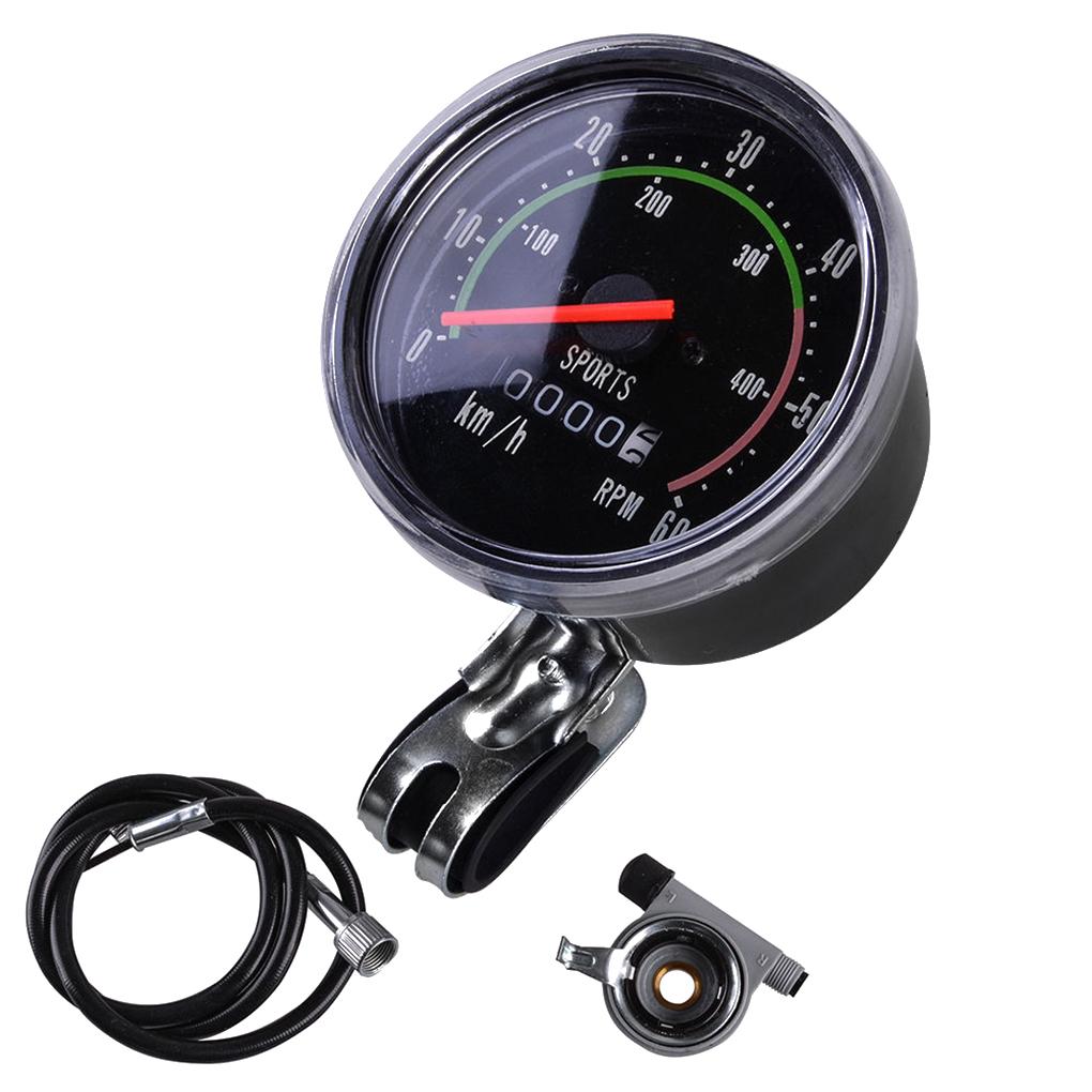 Bicycle Speedometer Waterproof Analog Mechanical Odometer With Hardware Cycling Stopwatch For General 26/27.5/28/29 Inch Bicycle