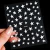 3D Bronzing Laser Silver Irregular Star Nail Decals Metallic Effect Silver Pentagram Nail Decals Adhesive Nail Art Star Stickers