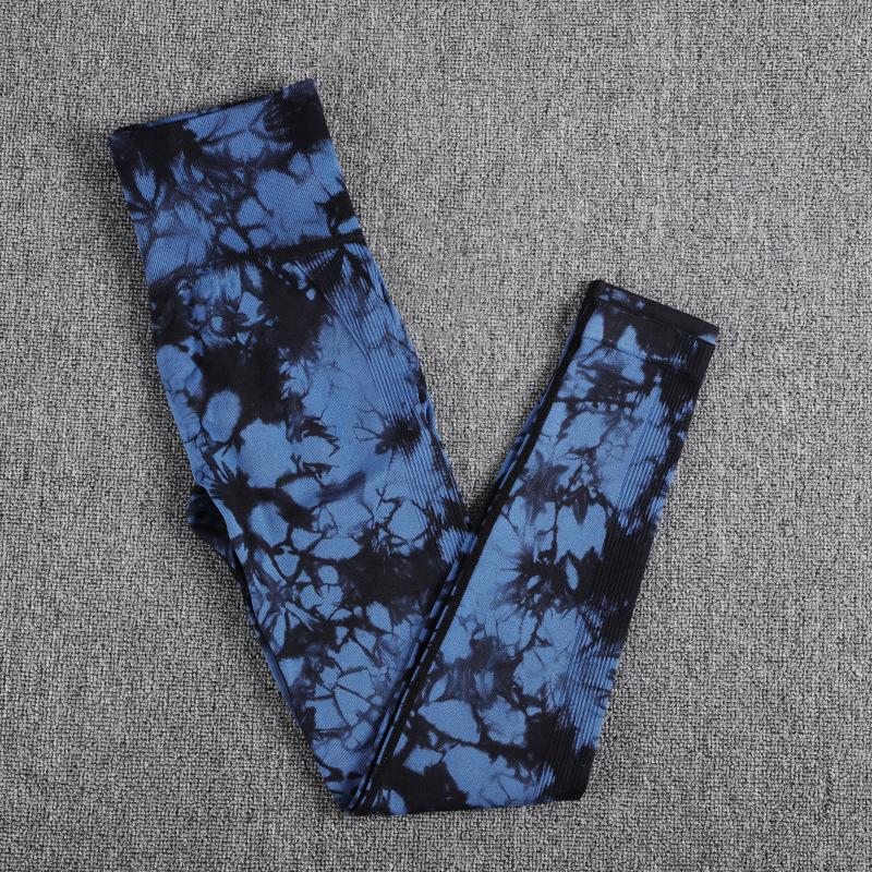 2023 Women's High-Waist Tie-Dye Seamless Butt-Lifting Yoga Pants with Jacquard Design