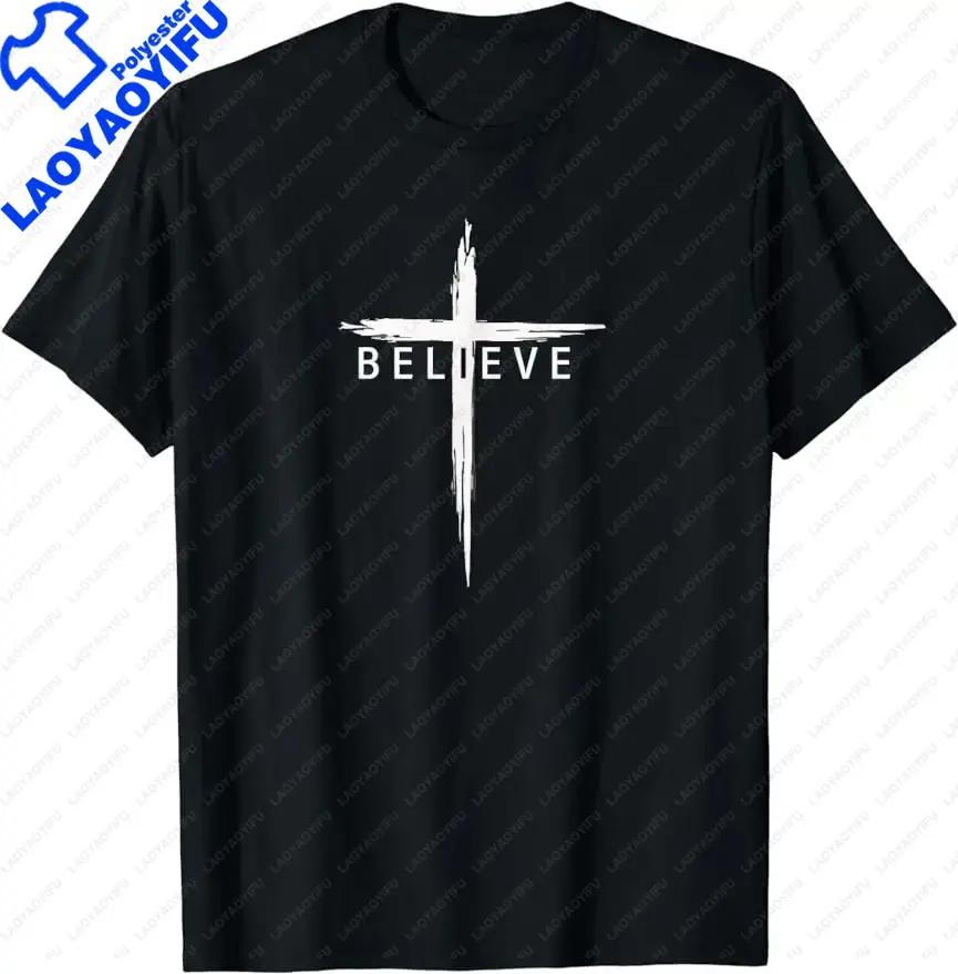 Believe Christian Cross Jesus Christ Christians Unisex Women TShirt Unisex Style Shirts for Women Graphic Custom Printed T Shirts S