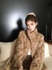 Little Bear's Stand-up Collar Dip-dyed Eco Fur-lined Women's Winter Casual Coat