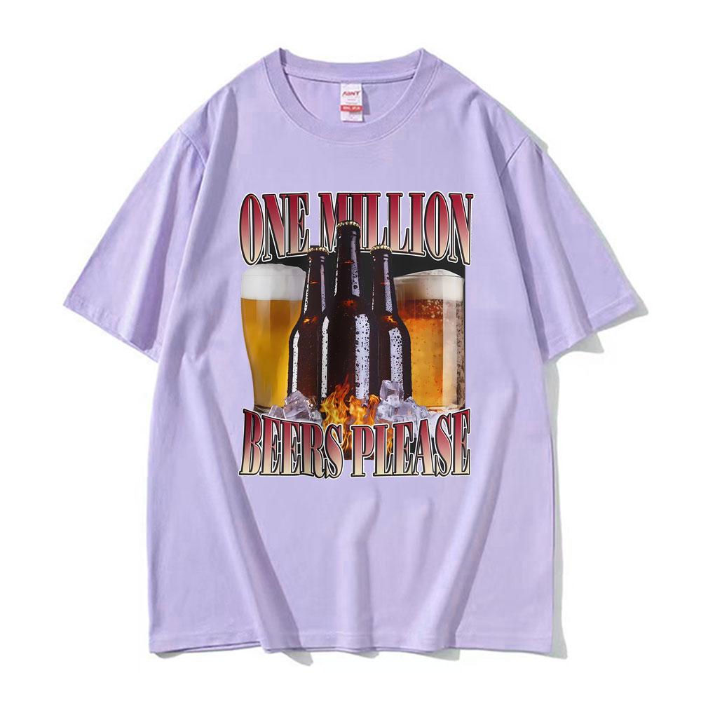 Bar Party Humor Funny Drinking Beer Please Graphic TShirt Unisexs High Street Pop Short Sleeve T Shirts Unisex 100 Cotton TShirt