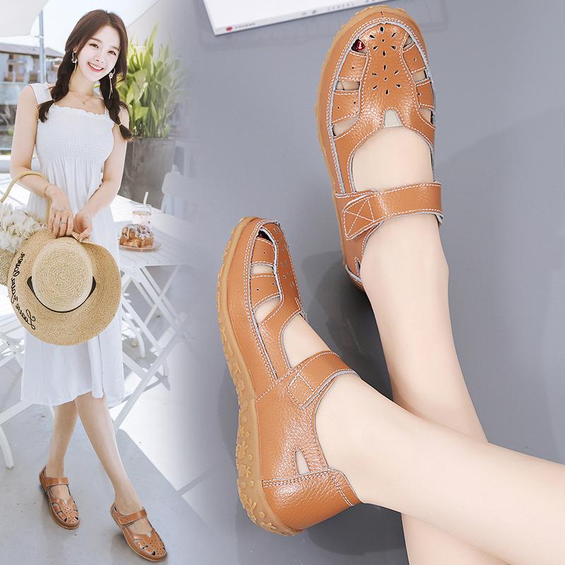 Essentials Mary Womens Sandals Summer Jane Beach Breathable Flat Shoes Closed Toe Casual Soft Walking Sandals