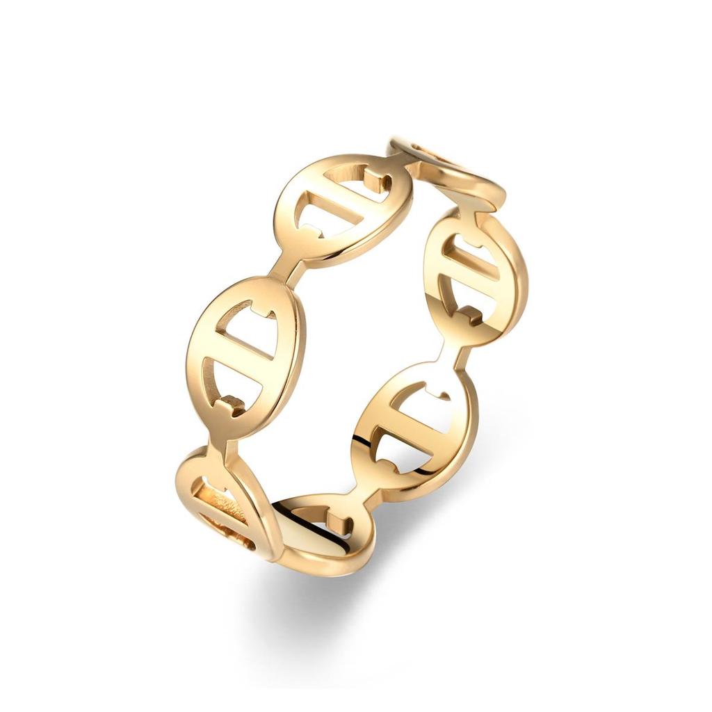 Eleganter Titanstahl Schweinenasenring: Nicht verblassender, minimalistischer, leichter Luxusring für Paare