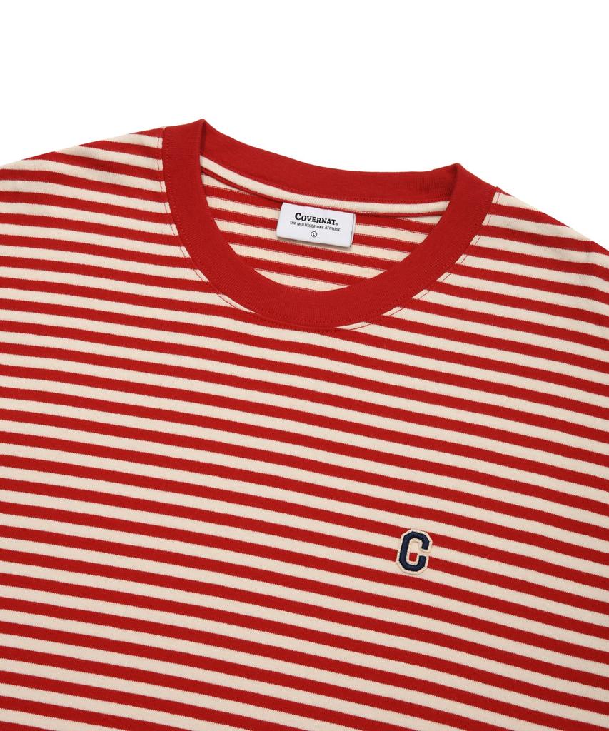 COVERNAT College Stripe Long Sleeve Red
