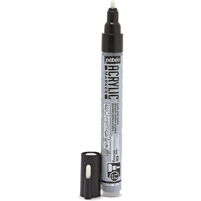 Marqueurs peinture acrylique - Pébéo - Acrylic Marker - Pointe Fine 1,2 mm - Couleur Gris