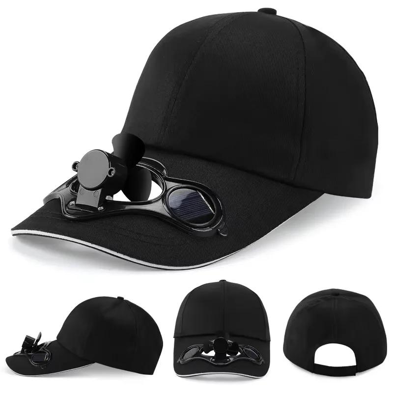 Solar Fan Cap designed for Outdoor Adjustable Headband UV-Blocking Hat Cool Sun Fan Hats Cotton designed for Fishing Fan Baseball Caps