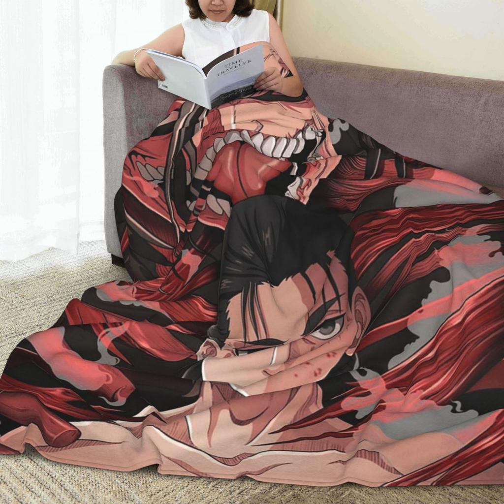 Attack On Titan Eren Yeager  Blanket Flannel Sofa Throw Blanket Breathable for Home Bedroom Travel Throws Bedspread Quilt