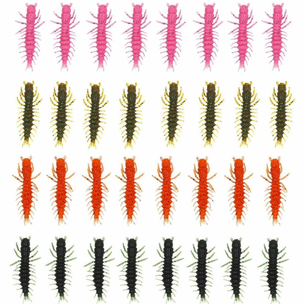 48PCS PVC Hellgrammite Fishing Lures 2.95inch Fishing Lures Bait Fishing Worm Lures for Saltwater 48PCS-2.95inch