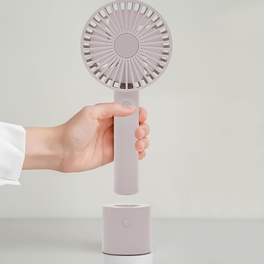 TRADE ONE new Handy portable 4 levels of airflow USB 30906 [2025 model] fan, pink, fan, adjustment, rechargeable, Type-C included,