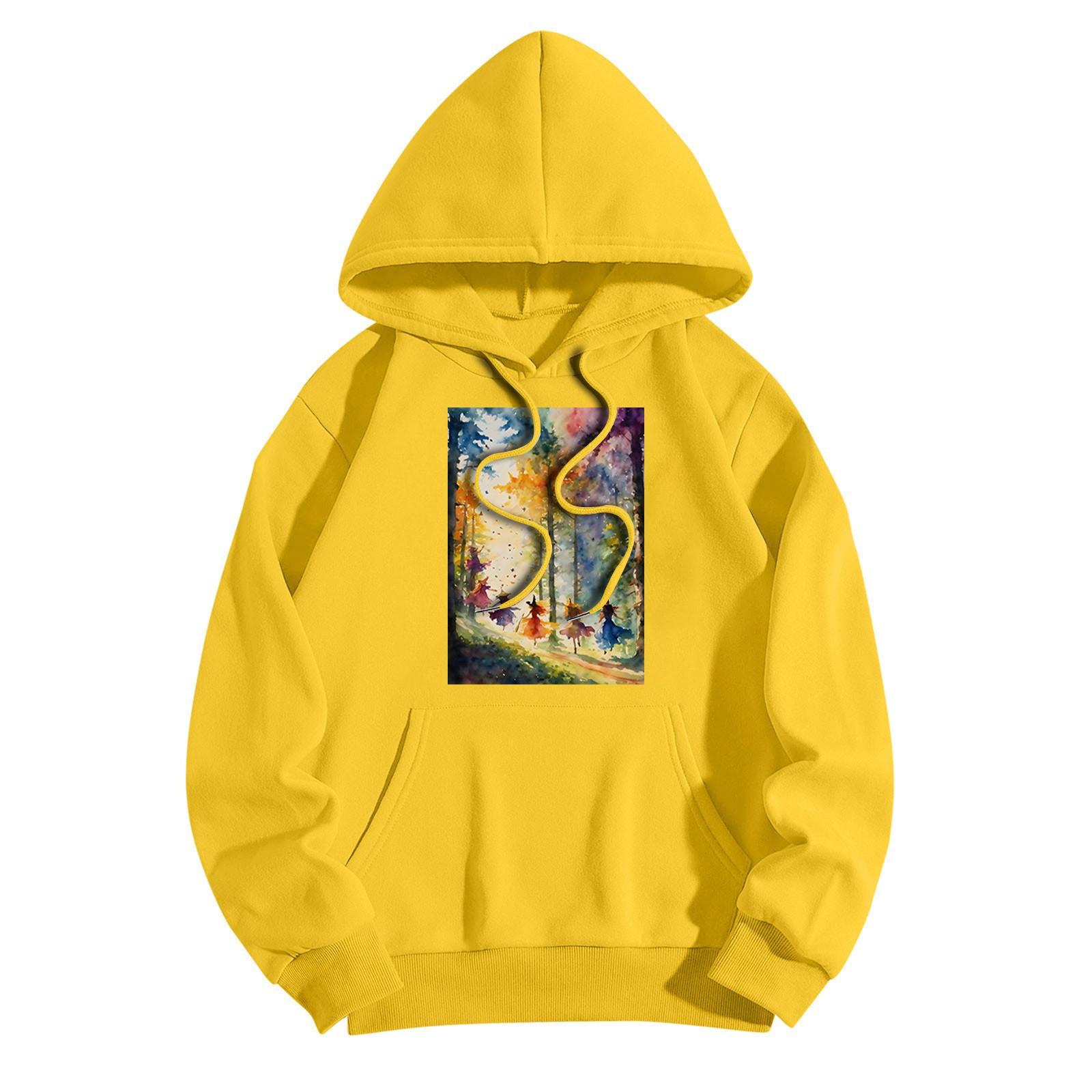 Женская модная повседневная толстовка с капюшоном и принтом ведьмы на Хэллоуин — фото 9