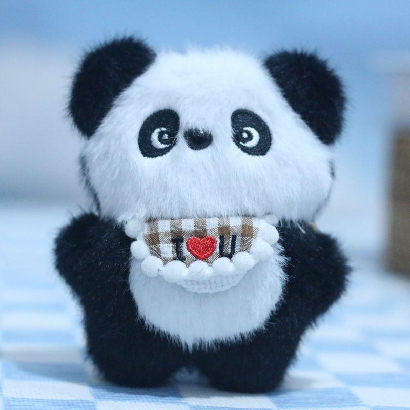 Playful Panda Adorable Plush Pendant Soft And Cuddly Toy Perfect For Keychains