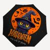 1pc Cute Happy Halloween Cat Witch Hat Automatic 3-Fold Umbrella Design, Cute Cartoon Pattern, Portable Outdoor Umbrella, Perfect, Holiday G
