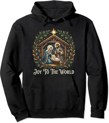 Nativity Christmas Birth Of Jesus Joy To The World Unisex Hooded Sweatshirt