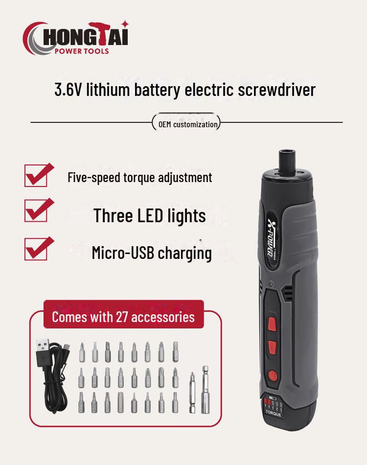 Rechargeable Lithium Battery Electric Screwdriver Set - Manual & Automatic Modes for Household Maintenance