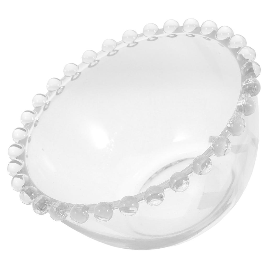 1 Stück Glas-Dessertschale mit Perlenstruktur 3D-abgerundeter Körper Glatte Oberfläche für Salat, Obst, Eis, Pudding Servieren Aufbewahrung