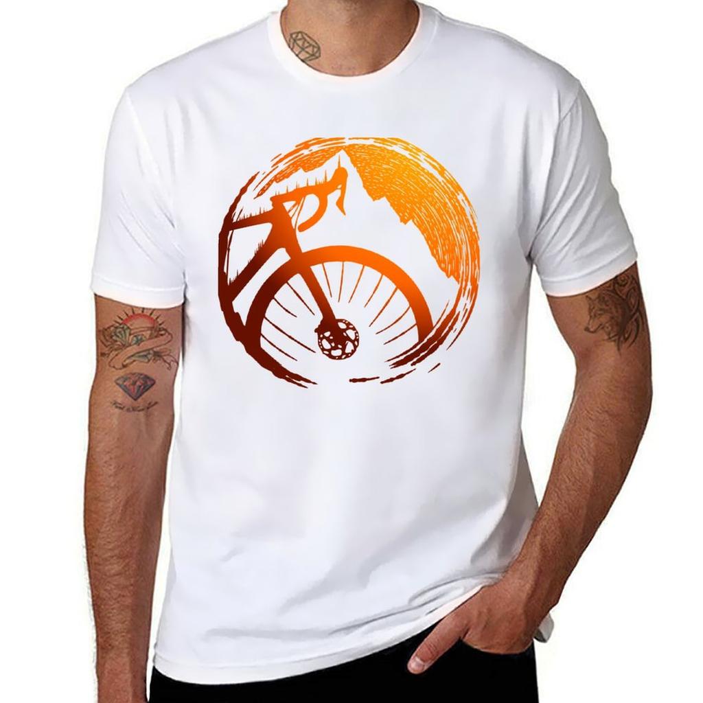 Gravel Bike Tshirt Comfortable Basic Crew Neck Tee Tshirt