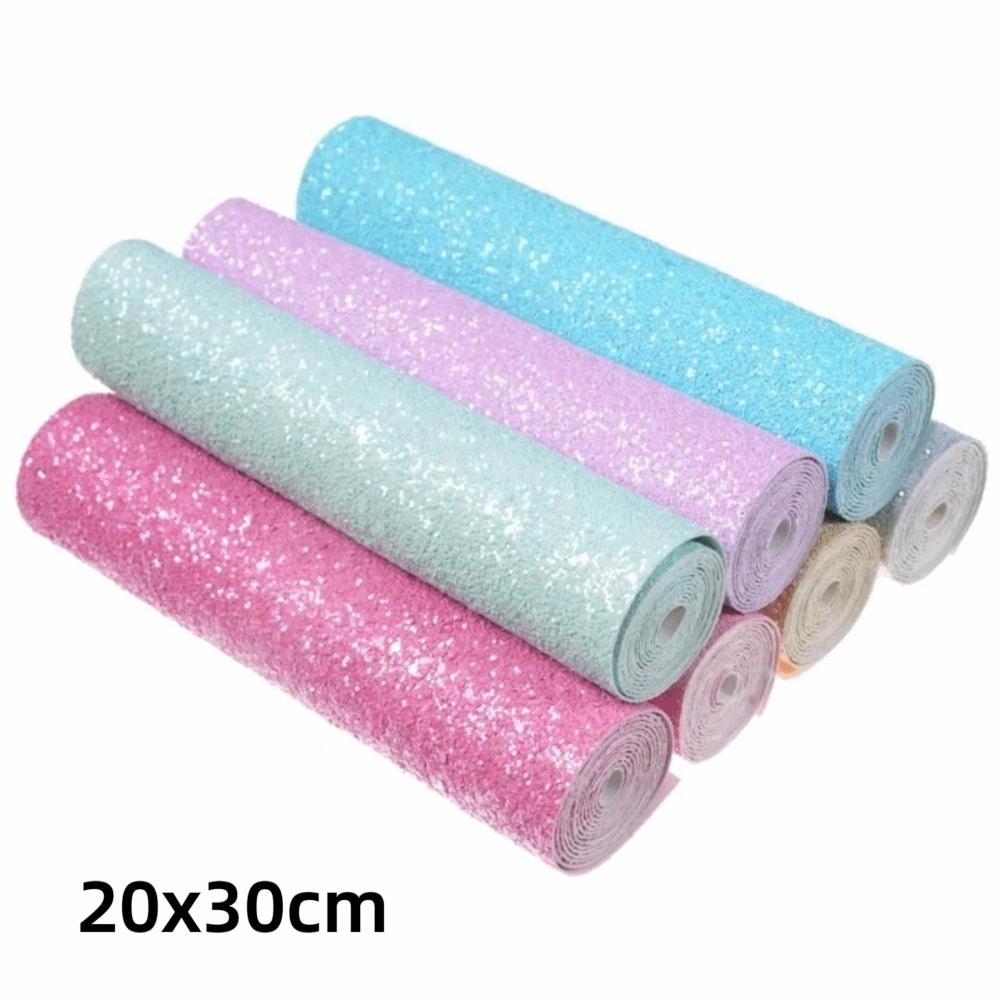 Sparkling Powder Artificial Leather Fabric Chunky Glitter Faux Leather  DIY Hairbow Accessories