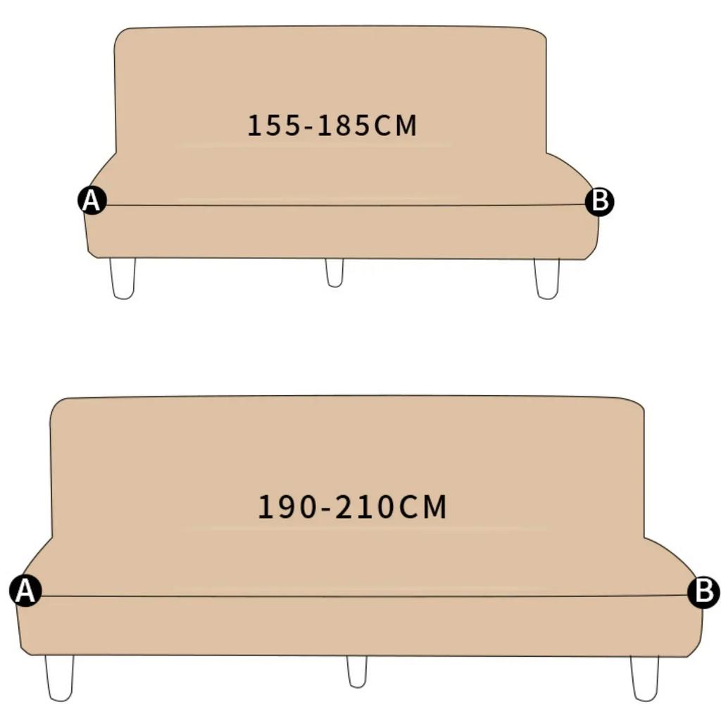 Stretch Futon Cover Armless Sofa Slipcover Foldable Sofa Bed Covers with Elastic Band, Machine Washable