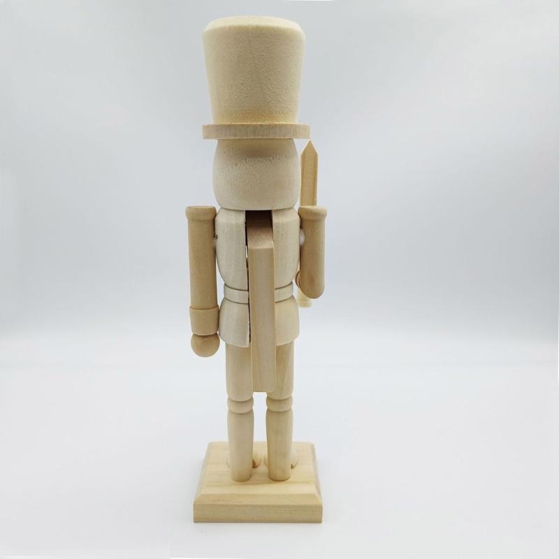 25,5 cm Casse-Noisettes de Noël Roi Soldat Bois Casse-Noisettes Inachevés Figurine Artisanat Peinture Marionnette Non Peinte Ornement