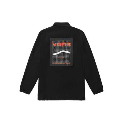 Printed Back Long Sleeve Collared Jacket Unisex Outerwear Black VN0A5H8OBLK