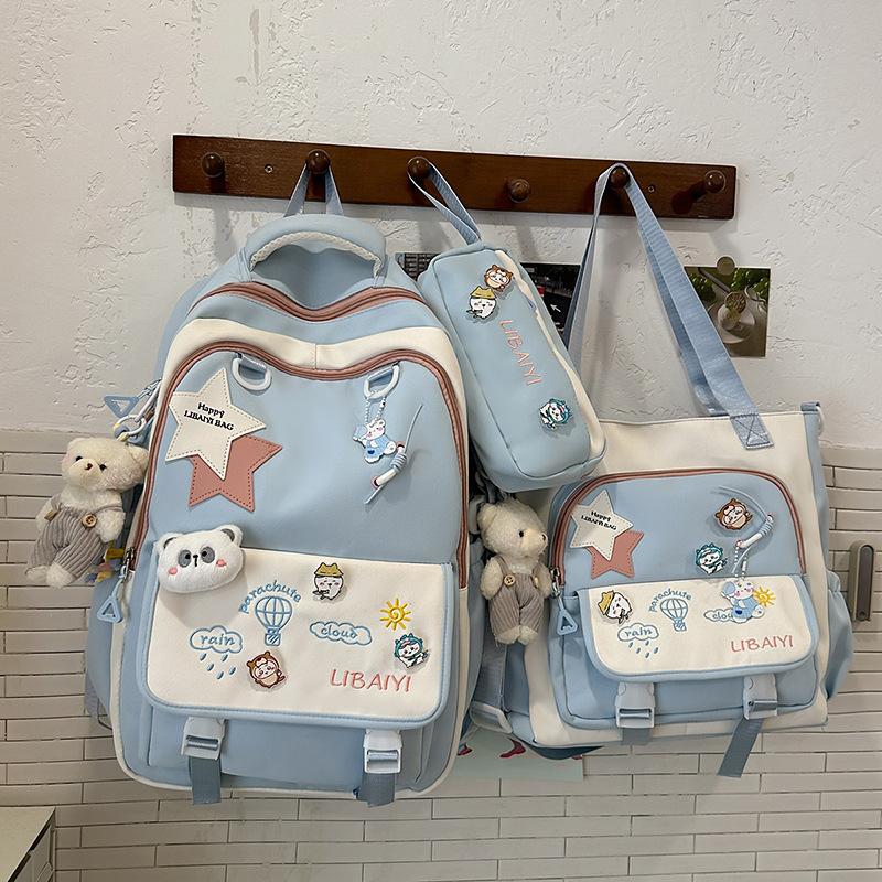 

Девочки Большая вместимость и высокая ценность Ins Ветер Ниша Двухкомпонентная сумка-туториал Легкий рюкзак Рюкзак .