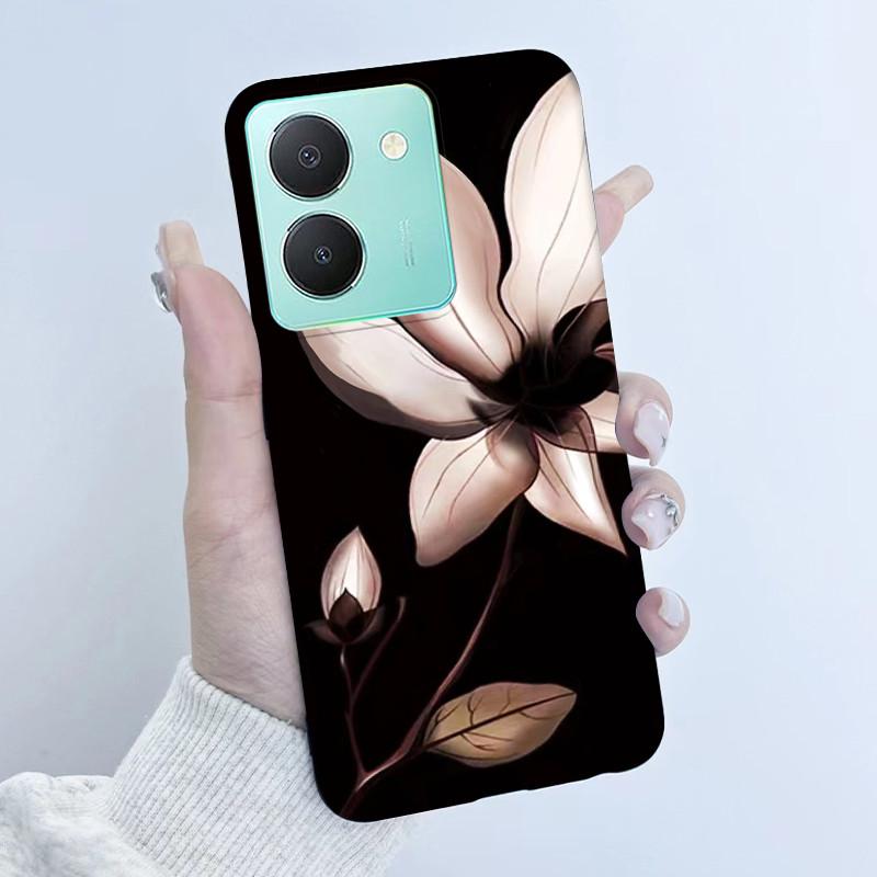 For Vivo Y27s Case Vivo Y36 Russian Cover Beautiful Butterfly Flower Girls Design Bumper Shell For Vivo V2247 V2322 Back Housing