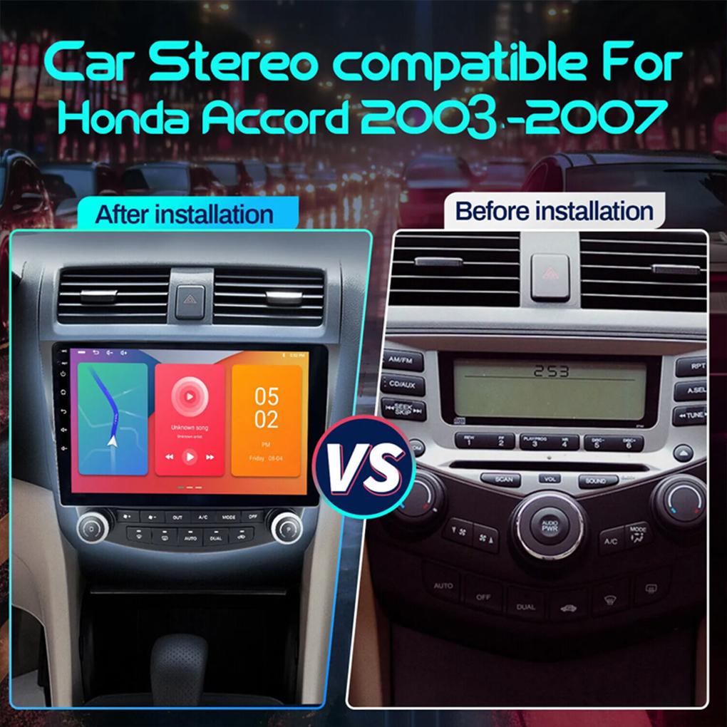 Android 13 Autoradio GPS WiFi FM Carplay Für Accord 2003-2007 Autoradio Radio 10,1 Zoll 2,5 D kapazitiver Touchscreen