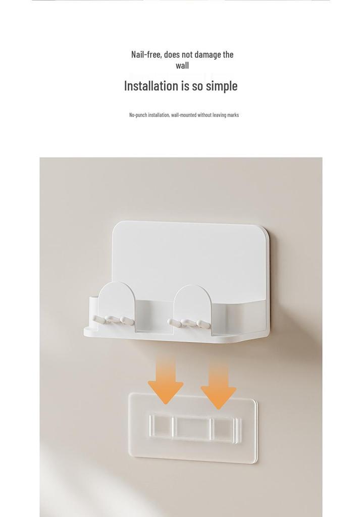 Wall-Mounted Toothbrush & Toothpaste Holder with Mouthwash Cup, Punch-Free