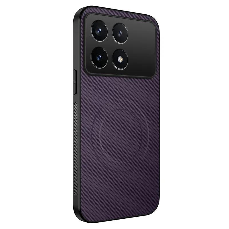Shockproof Carbon Fiber Soft Phone Case For POCO X7 X6 Pro F6 Pro F7 Ultra C61 C71 C75 M7 Magnetic Wireless Charging Cover Cases