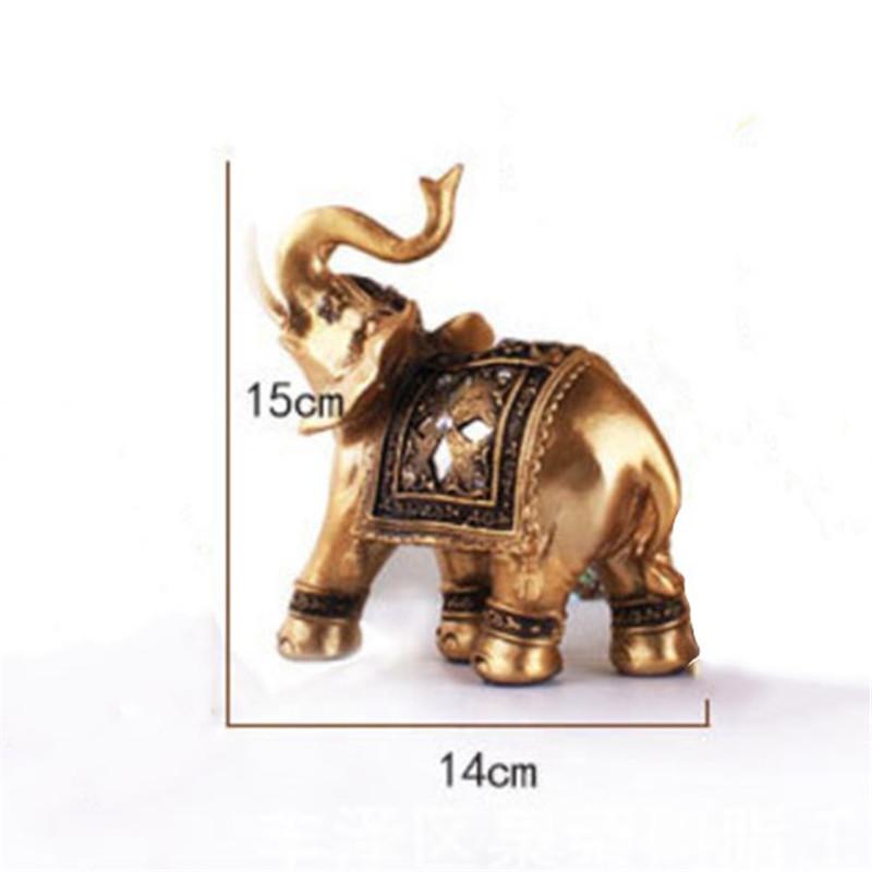 

Статуя золотого слона из смолы, счастливая фигурка животного, свадебный подарок, украшение для дома, фэн-шуй, ремесла, фигурки, миниатюры