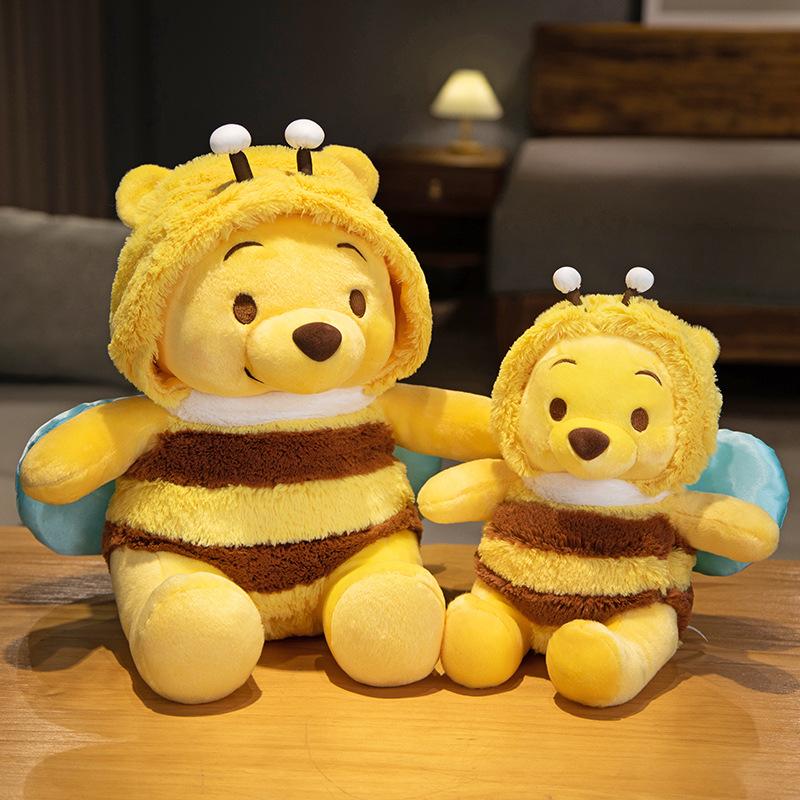 25-50cm Cute Winnie the Pooh Cosplay Bee Plush Toy Very Soft Stuffed Anime Doll Kawaii Cuddly Bear Plushies Birthday Gifts