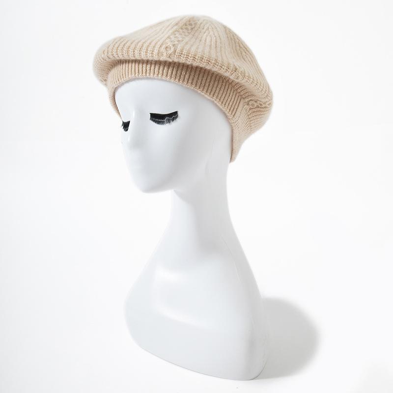 Cashmere Autumn and Winter New Women's Knitted Hats Casual Headscarves Double Strand Woven Soft and Glutinous Berets
