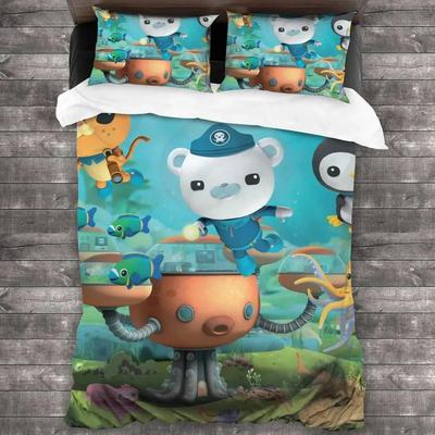 Cartoon Octonauts Bedding Set Duvet Cover Bed Set Quilt Cover Pillowcase Comforter King Queen Size Boys Adult Bedding Set