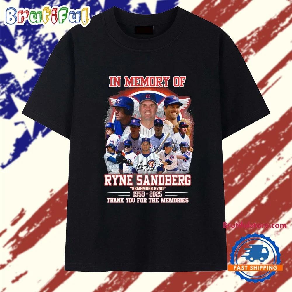In Memory Of Ryne Sandberg Remember Ryno 1959-2025 T Shirt 3XL