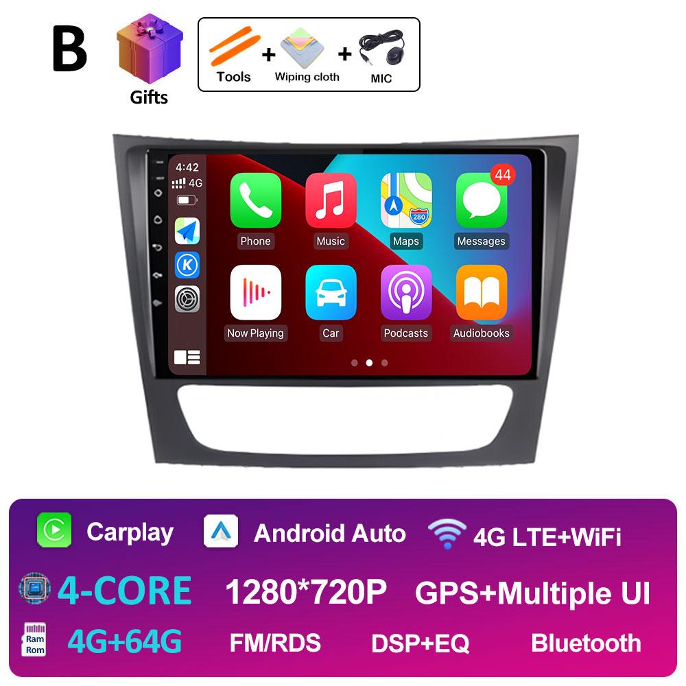 For Mercedes Benz E-class W211 2002 2003 2004 - 2008 GPS Navigation Wireless Carplay DSP Stereo Autoradio QLED IPS Screen WIFI