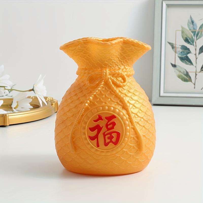 

1pc Chinese Style Wheat Flower Vase, Artificial Resin Vase, Living Room Decorations, Housewarming Gifts золотистий