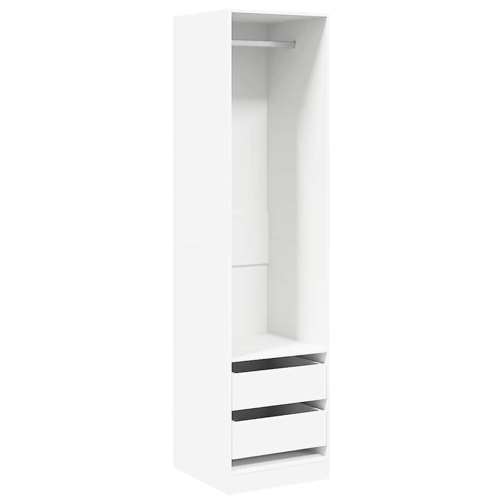 vidaXL Kleiderschrank mit Schubladen Weiß 50x50x200 cm Holzwerkstoff